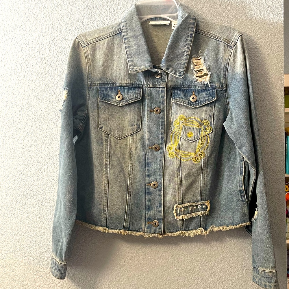 F.R.I.E.N.D.S. Distressed jean jacket Small